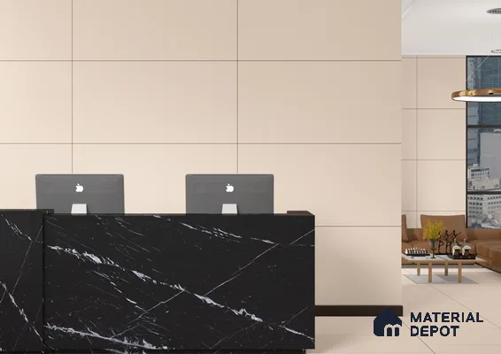 Modern Reception Area with Marble Counter | Material Depot
