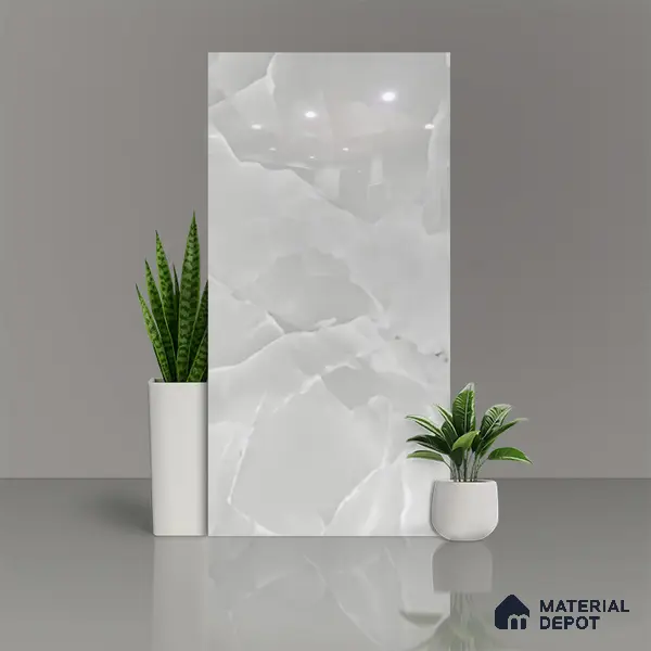 Marble Floor & Wall Tile TL 05563 C Lemsa Light 4 ft x 2 ft Glossy Finish Vitrified Tile - 9 mm (Random 4)