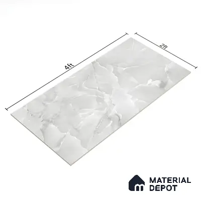 Marble Floor & Wall Tile TL 05563 C Lemsa Light 4 ft x 2 ft Glossy Finish Vitrified Tile - 9 mm (Random 4)