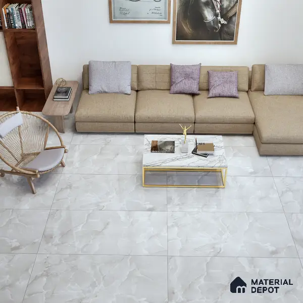 Marble Floor & Wall Tile TL 05563 C Lemsa Light 4 ft x 2 ft Glossy Finish Vitrified Tile - 9 mm (Random 4)
