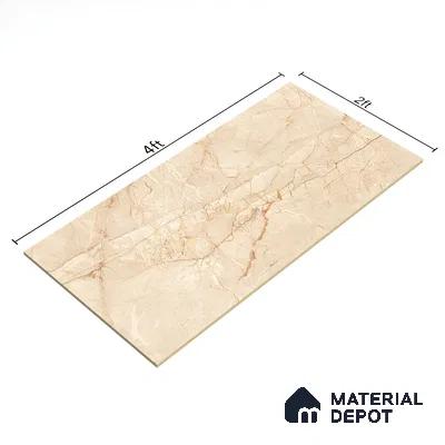 TL 02220 1 Lenitive Cream 4 ft x 2 ft Carving Matte Finish Vitrified Tile - 9 mm (Random 3)
