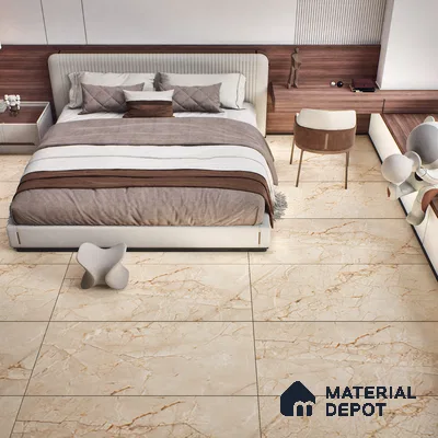 TL 02220 1 Lenitive Cream 4 ft x 2 ft Carving Matte Finish Vitrified Tile - 9 mm (Random 3)