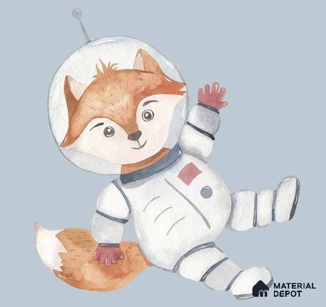 Lets go on a moon walk, Cute kids room wallpaper, Blue Sparkla N Shine Series Soft Feel Entertainment Design (Customised Size Wallpaper)
