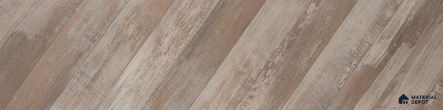 HDF Fish Bone Laminate Wood Floor AC5 Class 33 Grade Chevron Oak Rustic LF 00302 E 48 x 12 inch (1220x300 mm) - 8 mm | Natural Wood Grain Surface | V Groove | Unilin Click Locking System Unilin Click Locking System with Moisture Resistant Yellow Backing | European Designs | 12-15 Years Warranty
