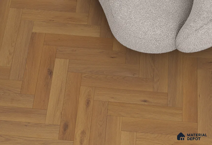 Laminate Wood Floor AC5 Grade LF 00358 F Alpine Lace Herringbone 19 x 4 inch (470x95 mm) - 8.3 mm | 0.5 mm V Groove | Real Wood Touch Surface | Uniclic Installation