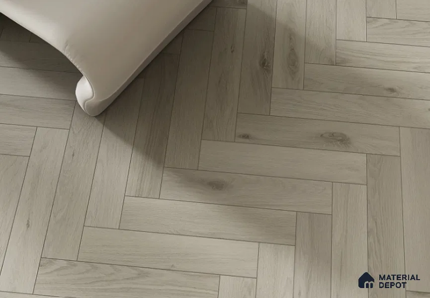 Laminate Wood Floor AC5 Grade LF 00358 H Sterling Herringbone 19 x 4 inch (470x95 mm) - 8.3 mm | 0.5 mm V Groove | Real Wood Touch Surface | Uniclic Installation
