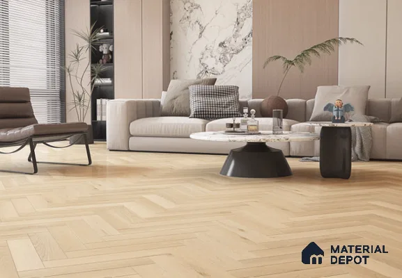 Laminate Wood Floor AC5 Grade LF 00358 Vienna Classic Herringbone 19 x 4 inch (470x95 mm) - 8.3 mm | 0.5 mm V Groove | Real Wood Touch Surface | Uniclic Installation