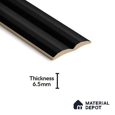 Subway Fluted Wall Tile TL 04963 B Brillo Black 12 x 3 inch Ceramic Matte Finish - 6.5 mm | Suitable for Highlighter Walls, Foyer, Bathroom, Kitchen Wall & Backsplashes