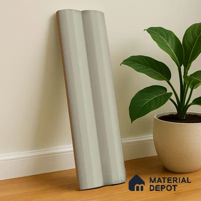 Subway Fluted Wall Tile TL 04963 C Brillo Fern Grey 12 x 3 inch Ceramic Matte Finish - 6.5 mm | Suitable for Highlighter Walls, Foyer, Bathroom, Kitchen Wall & Backsplashes (Sample)