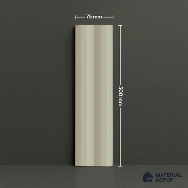 Subway Fluted Wall Tile TL 04963 C Brillo Fern Grey 12 x 3 inch Ceramic Matte Finish - 6.5 mm | Suitable for Highlighter Walls, Foyer, Bathroom, Kitchen Wall & Backsplashes (Sample)