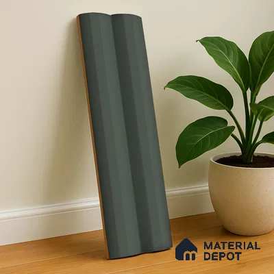 Subway Fluted Wall Tile TL 04963 D Brillo Carbon Noir 12 x 3 inch Ceramic Matte Finish - 6.5 mm | Suitable for Highlighter Walls, Foyer, Bathroom, Kitchen Wall & Backsplashes
