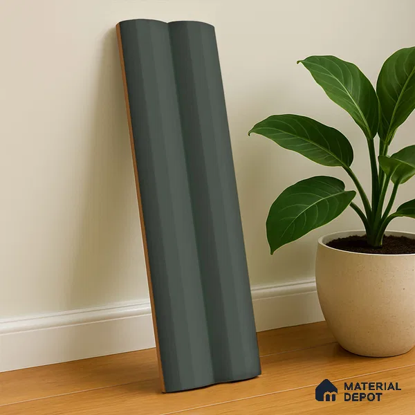 Subway Fluted Wall Tile TL 04963 D Brillo Carbon Noir 12 x 3 inch Ceramic Matte Finish - 6.5 mm | Suitable for Highlighter Walls, Foyer, Bathroom, Kitchen Wall & Backsplashes