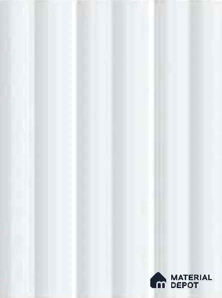 Subway Fluted Wall Tile TL 04963 E Brillo Carrara White 12 x 3 inch Ceramic Matte Finish - 6.5 mm | Suitable for Highlighter Walls, Foyer, Bathroom, Kitchen Wall & Backsplashes (Sample)