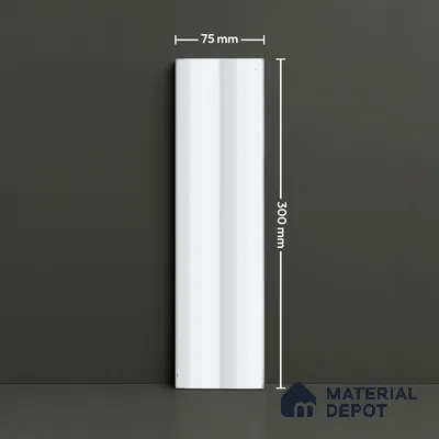 Subway Fluted Wall Tile TL 04963 E Brillo Carrara White 12 x 3 inch Ceramic Matte Finish - 6.5 mm | Suitable for Highlighter Walls, Foyer, Bathroom, Kitchen Wall & Backsplashes (Sample)