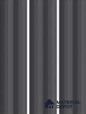 Subway Fluted Wall Tile TL 04963 F Brillo Obsidian Gleam 12 x 3 inch Ceramic Matte Finish - 6.5 mm | Suitable for Highlighter Walls, Foyer, Bathroom, Kitchen Wall & Backsplashes (Sample)