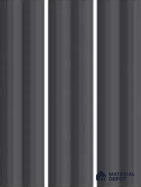 Subway Fluted Wall Tile TL 04963 F Brillo Obsidian Gleam 12 x 3 inch Ceramic Matte Finish - 6.5 mm | Suitable for Highlighter Walls, Foyer, Bathroom, Kitchen Wall & Backsplashes (Sample)