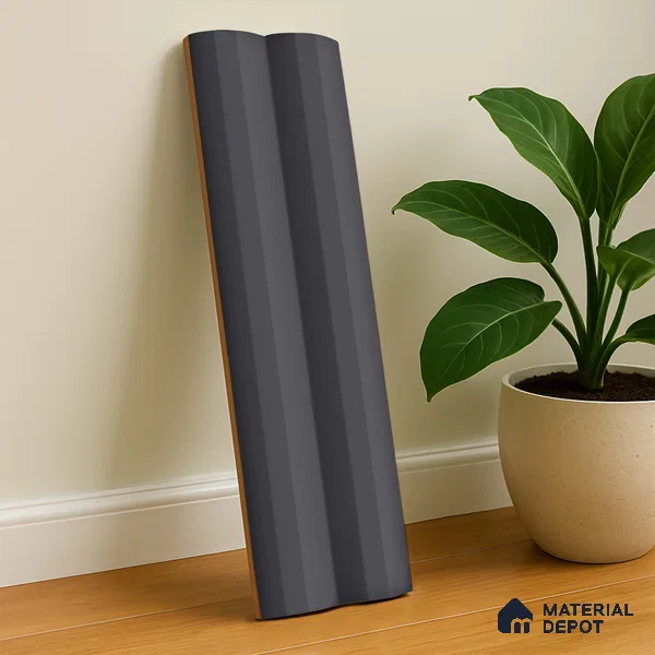 Subway Fluted Wall Tile TL 04963 F Brillo Obsidian Gleam 12 x 3 inch Ceramic Matte Finish - 6.5 mm | Suitable for Highlighter Walls, Foyer, Bathroom, Kitchen Wall & Backsplashes (Sample)