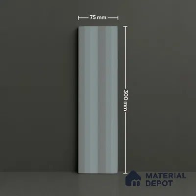 Subway Fluted Wall Tile TL 04963 G Brillo Raven Pearl 12 x 3 inch Ceramic Matte Finish - 6.5 mm | Suitable for Highlighter Walls, Foyer, Bathroom, Kitchen Wall & Backsplashes (Sample)