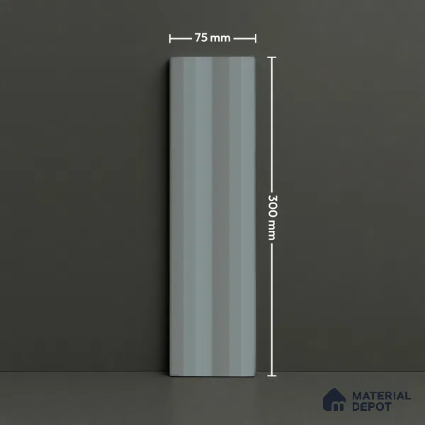 Subway Fluted Wall Tile TL 04963 G Brillo Raven Pearl 12 x 3 inch Ceramic Matte Finish - 6.5 mm | Suitable for Highlighter Walls, Foyer, Bathroom, Kitchen Wall & Backsplashes (Sample)