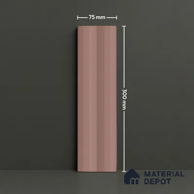 Subway Fluted Wall Tile TL 04963 H Brillo Rustic Earth 12 x 3 inch Ceramic Matte Finish - 6.5 mm | Suitable for Highlighter Walls, Foyer, Bathroom, Kitchen Wall & Backsplashes (Sample)