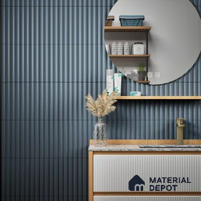 Subway Fluted Wall Tile TL 04963 I Brillo Paprica Ash 12 x 3 inch Ceramic Matte Finish - 6.5 mm | Suitable for Highlighter Walls, Foyer, Bathroom, Kitchen Wall & Backsplashes (Sample)