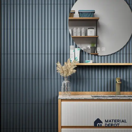 Subway Fluted Wall Tile TL 04963 I Brillo Paprica Ash 12 x 3 inch Ceramic Matte Finish - 6.5 mm | Suitable for Highlighter Walls, Foyer, Bathroom, Kitchen Wall & Backsplashes