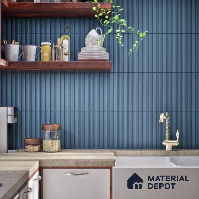 Subway Fluted Wall Tile TL 04963 I Brillo Paprica Ash 12 x 3 inch Ceramic Matte Finish - 6.5 mm | Suitable for Highlighter Walls, Foyer, Bathroom, Kitchen Wall & Backsplashes (Sample)