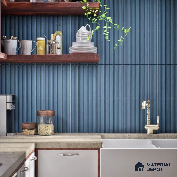Subway Fluted Wall Tile TL 04963 I Brillo Paprica Ash 12 x 3 inch Ceramic Matte Finish - 6.5 mm | Suitable for Highlighter Walls, Foyer, Bathroom, Kitchen Wall & Backsplashes (Sample)