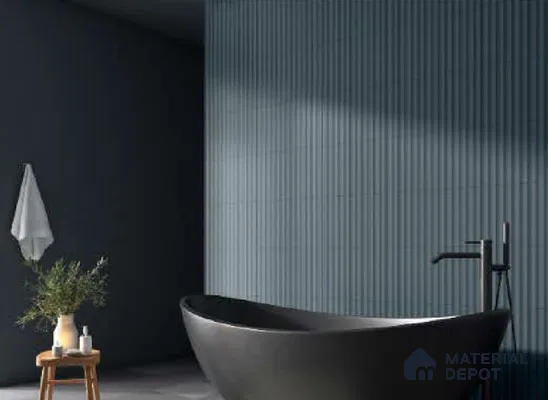 Subway Fluted Wall Tile TL 04963 I Brillo Paprica Ash 12 x 3 inch Ceramic Matte Finish - 6.5 mm | Suitable for Highlighter Walls, Foyer, Bathroom, Kitchen Wall & Backsplashes (Sample)