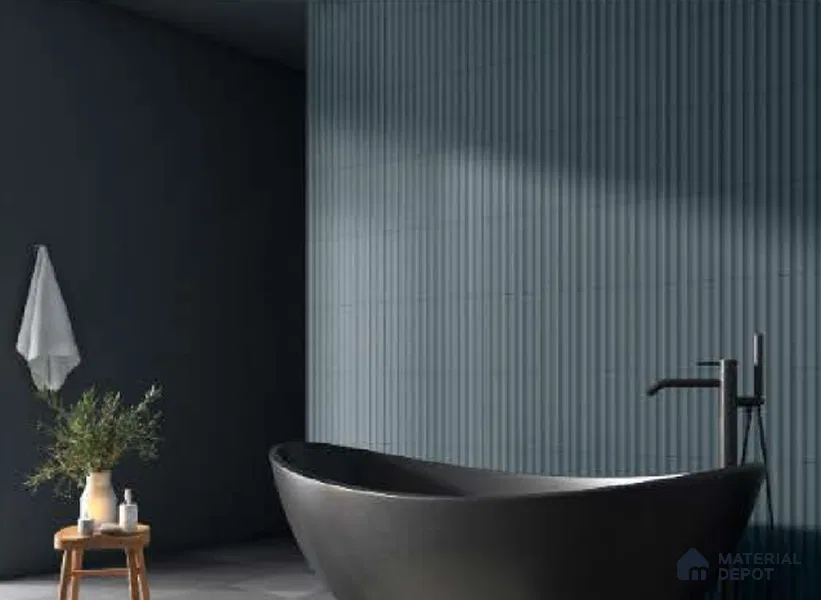 Subway Fluted Wall Tile TL 04963 I Brillo Paprica Ash 12 x 3 inch Ceramic Matte Finish - 6.5 mm | Suitable for Highlighter Walls, Foyer, Bathroom, Kitchen Wall & Backsplashes (Sample)