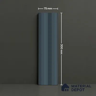 Subway Fluted Wall Tile TL 04963 I Brillo Paprica Ash 12 x 3 inch Ceramic Matte Finish - 6.5 mm | Suitable for Highlighter Walls, Foyer, Bathroom, Kitchen Wall & Backsplashes (Sample)
