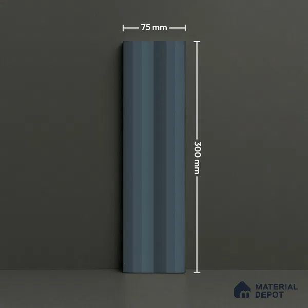 Subway Fluted Wall Tile TL 04963 I Brillo Paprica Ash 12 x 3 inch Ceramic Matte Finish - 6.5 mm | Suitable for Highlighter Walls, Foyer, Bathroom, Kitchen Wall & Backsplashes (Sample)