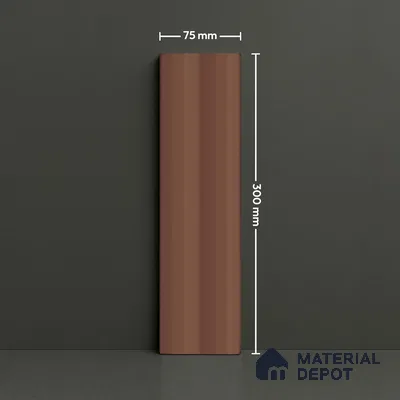 Subway Fluted Wall Tile TL 04963 J Brillo Cedar Bark 12 x 3 inch Ceramic Matte Finish - 6.5 mm | Suitable for Highlighter Walls, Foyer, Bathroom, Kitchen Wall & Backsplashes (Sample)