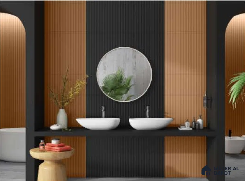 Subway Fluted Wall Tile TL 04963 Brillo Mellow Yellow 12 x 3 inch Ceramic Matte Finish - 6.5 mm | Suitable for Highlighter Walls, Foyer, Bathroom, Kitchen Wall & Backsplashes
