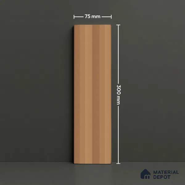 Subway Fluted Wall Tile TL 04963 Brillo Mellow Yellow 12 x 3 inch Ceramic Matte Finish - 6.5 mm | Suitable for Highlighter Walls, Foyer, Bathroom, Kitchen Wall & Backsplashes