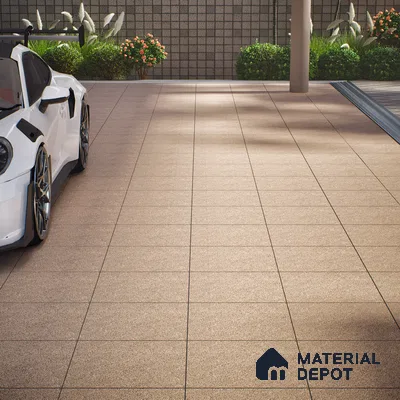 Parking Floor Tile TL 02332 B Dark 16 x 16 inch Vitrified Anti Skid Matte Finish Heavy Duty Tile - 12 mm | Suitable For Bathroom, Heavy Traffic Areas | Pattern Alignment May Vary | 2-3 mm Spacer is Mandatory