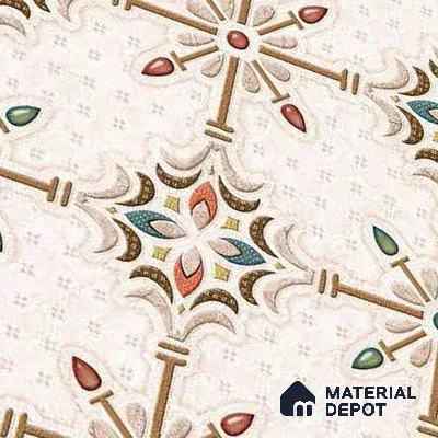 TL 03714 B Highlighter Floral Cream 18 x 12 inch Glossy Finish Ceramic Wall Tile - 7 mm