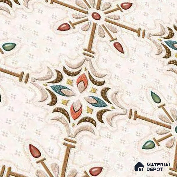 TL 03714 B Highlighter Floral Cream 18 x 12 inch Glossy Finish Ceramic Wall Tile - 7 mm
