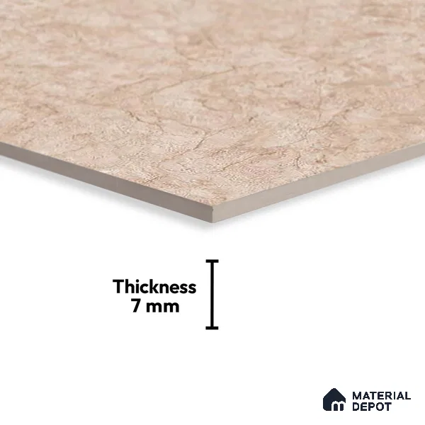 TL 03714 C Dark Butter Cream 18 x 12 inch Glossy Finish Ceramic Wall Tile - 7 mm