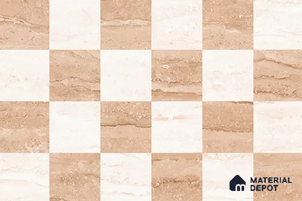 TL 02423 C Highlighter Earth Brown & Cream 18 x 12 inch Glossy Finish Ceramic Wall Tile - 7 mm