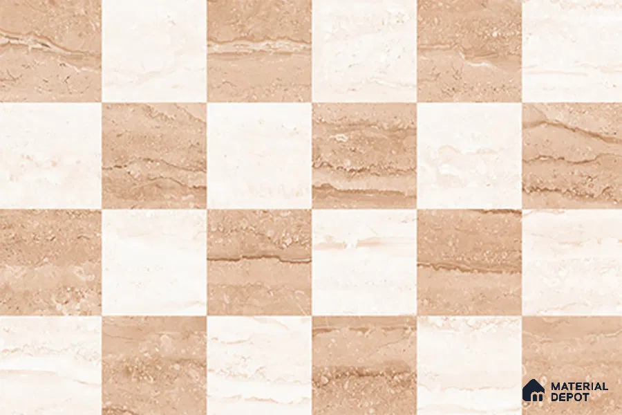 TL 02423 C Highlighter Earth Brown & Cream 18 x 12 inch Glossy Finish Ceramic Wall Tile - 7 mm