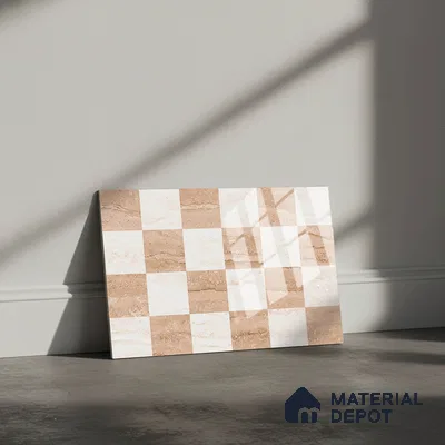 TL 02423 C Highlighter Earth Brown & Cream 18 x 12 inch Glossy Finish Ceramic Wall Tile - 7 mm
