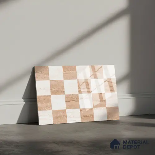 TL 02423 C Highlighter Earth Brown & Cream 18 x 12 inch Glossy Finish Ceramic Wall Tile - 7 mm