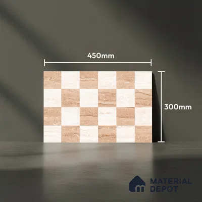 TL 02423 C Highlighter Earth Brown & Cream 18 x 12 inch Glossy Finish Ceramic Wall Tile - 7 mm