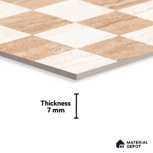TL 02423 C Highlighter Earth Brown & Cream 18 x 12 inch Glossy Finish Ceramic Wall Tile - 7 mm