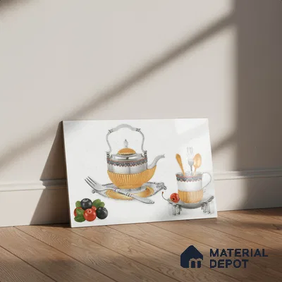 TL 01767 B KT 1 kettle White 18 x 12 inch Glossy Finish Ceramic Wall Tile - 7 mm