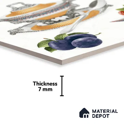 TL 01767 C KT 2 kettle White 18 x 12 inch Glossy Finish Ceramic Wall Tile - 7 mm