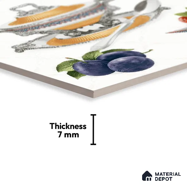TL 01767 C KT 2 kettle White 18 x 12 inch Glossy Finish Ceramic Wall Tile - 7 mm