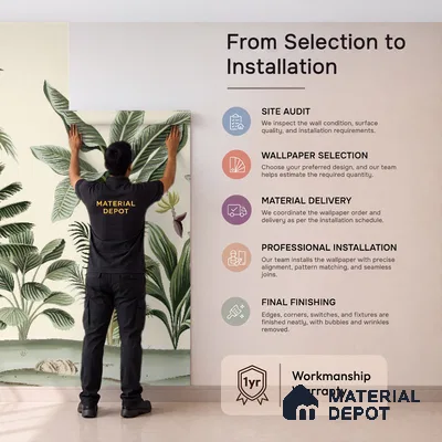 701912 - Light Green Trees in Tropical Room Wallpaper Indrani Series Canvas Tropical Design (Customised Size Wallpaper )