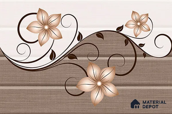 TL 02420 C Highlighter Brown & Cream 18 x 12 inch Glossy Finish Ceramic Wall Tile - 7 mm
